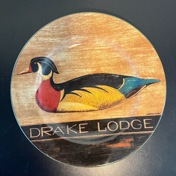 SAKURA Warren Kimble COUNTRY INNS Drake Lodge 8" Stoneware Salad / Dessert Plate - Picture 6 of 6
